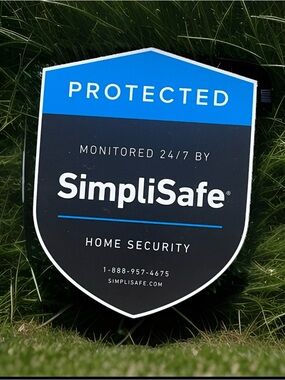 SimpliSafe 24/7 Home Security Shield Black Blue White Yard Sign NEW
